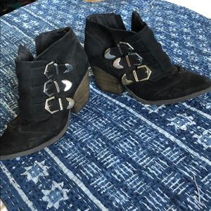 Block heeled booties